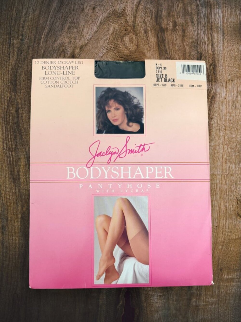 Vintage Jaclyn Smith Bodyshaper Pantyhose Size B Jet Black NOS USA Kmart Lycra